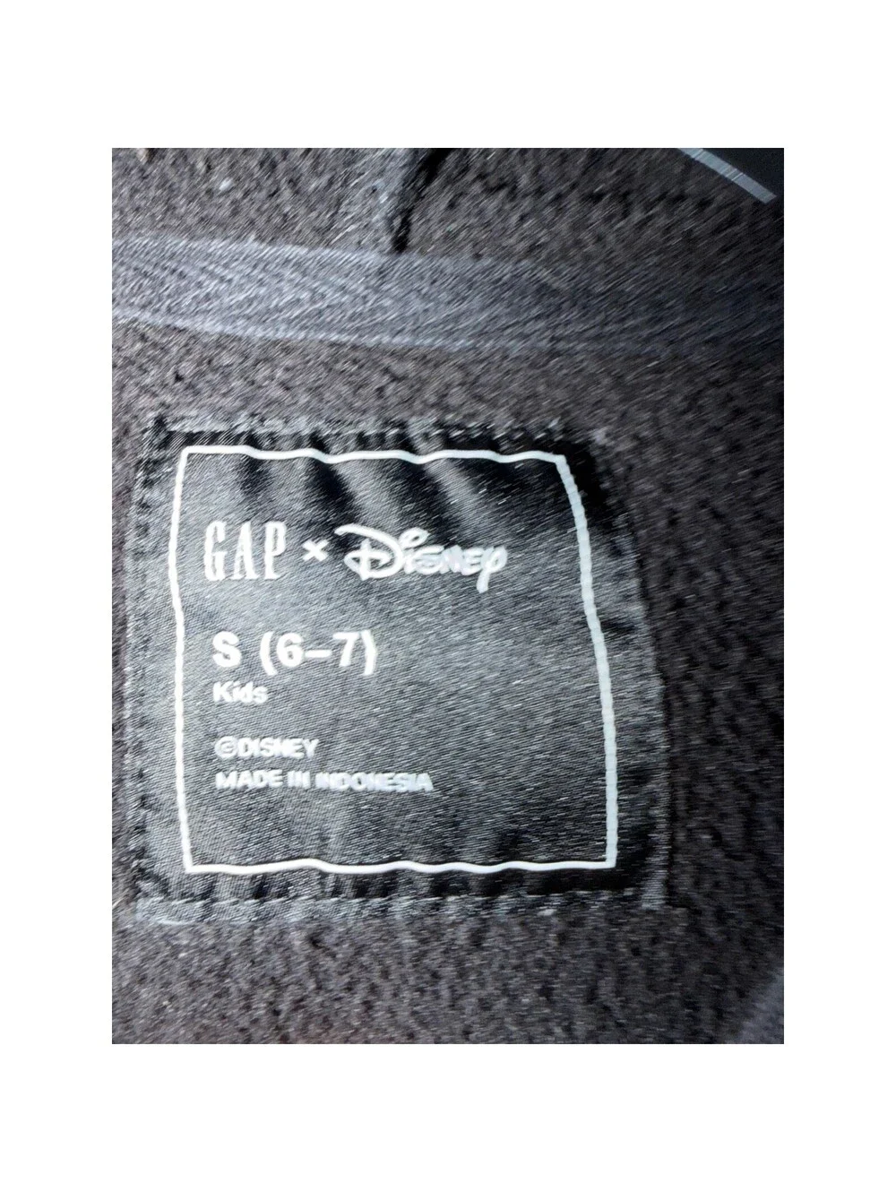 GAP x Disney Mickey Mouse Kids Hoodie Black Fleece Pullover Size S 6-7